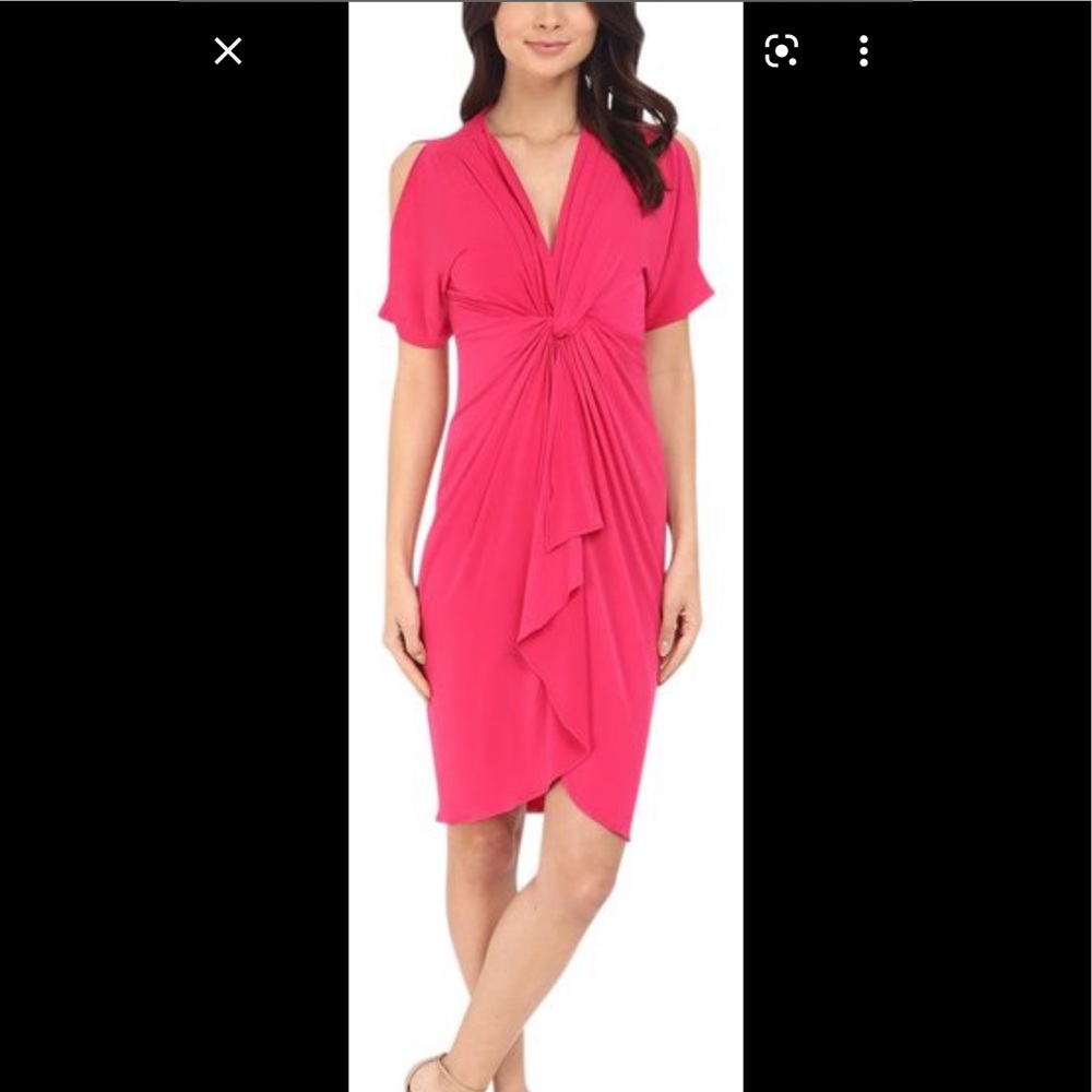 Catherine Malandrino Pink Cold Shoulder Dress Front Knot size 14